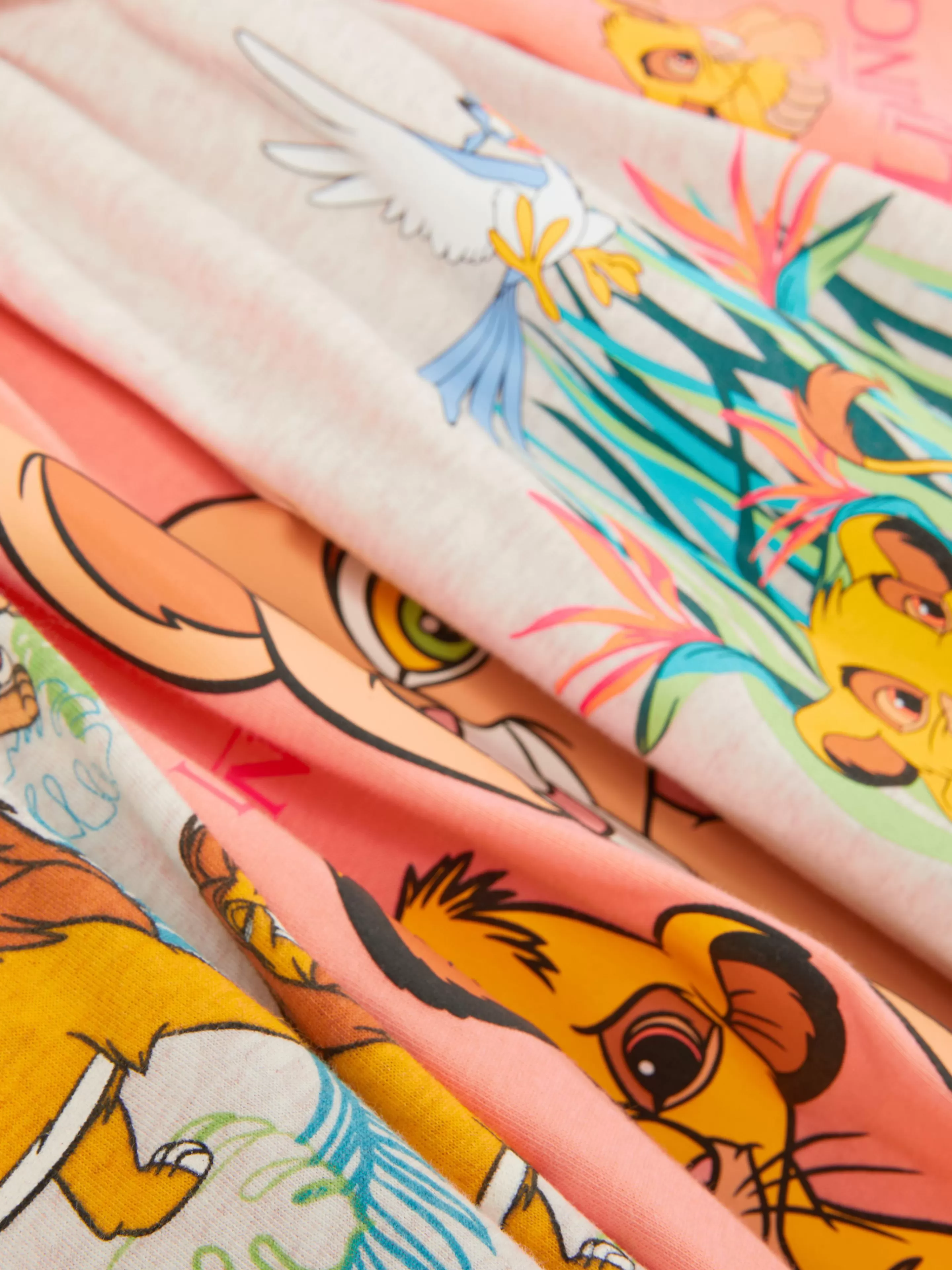Pijamas E Roupa De Dormir*Primark 2 Pijamas Manga Curta 30º Aniv. Disney O Rei Leão Coral