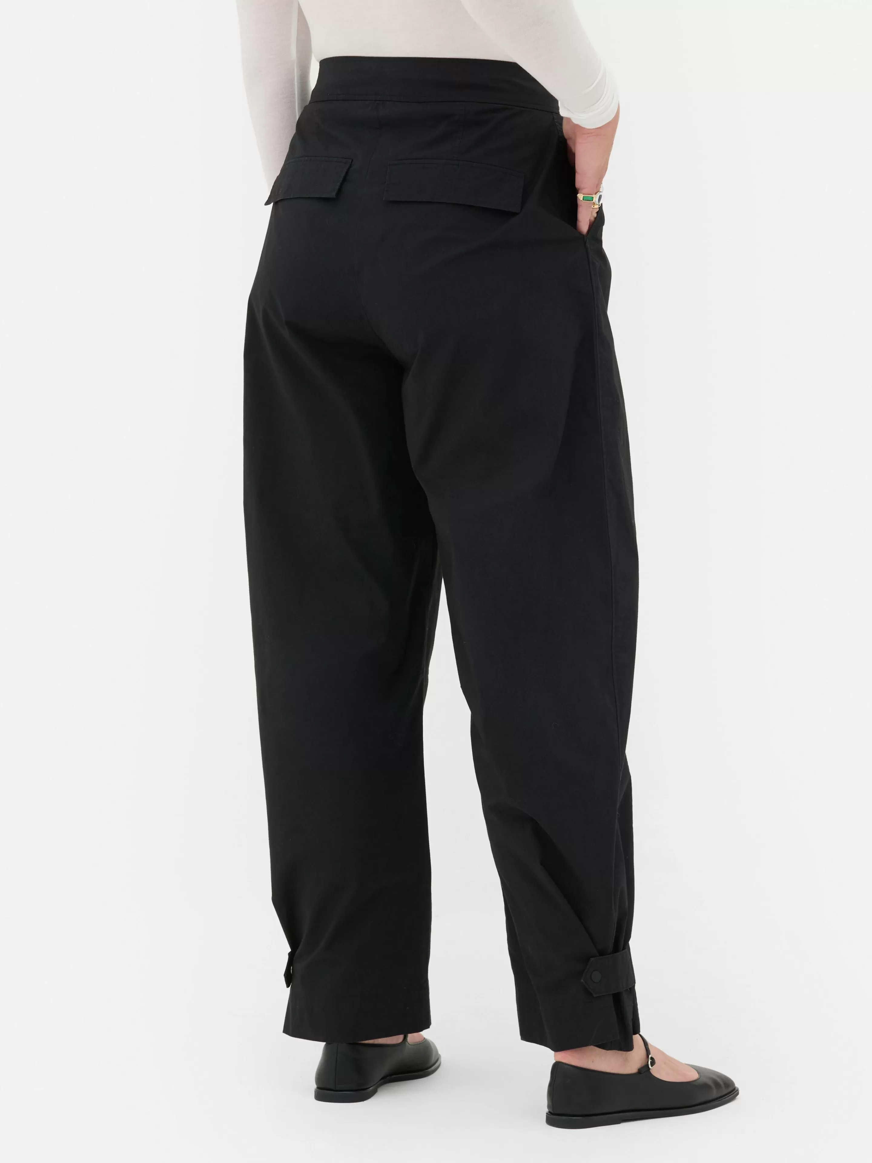 Calças E Leggings*Primark Calças Corte Barrel Utilitárias Rita Ora Preto