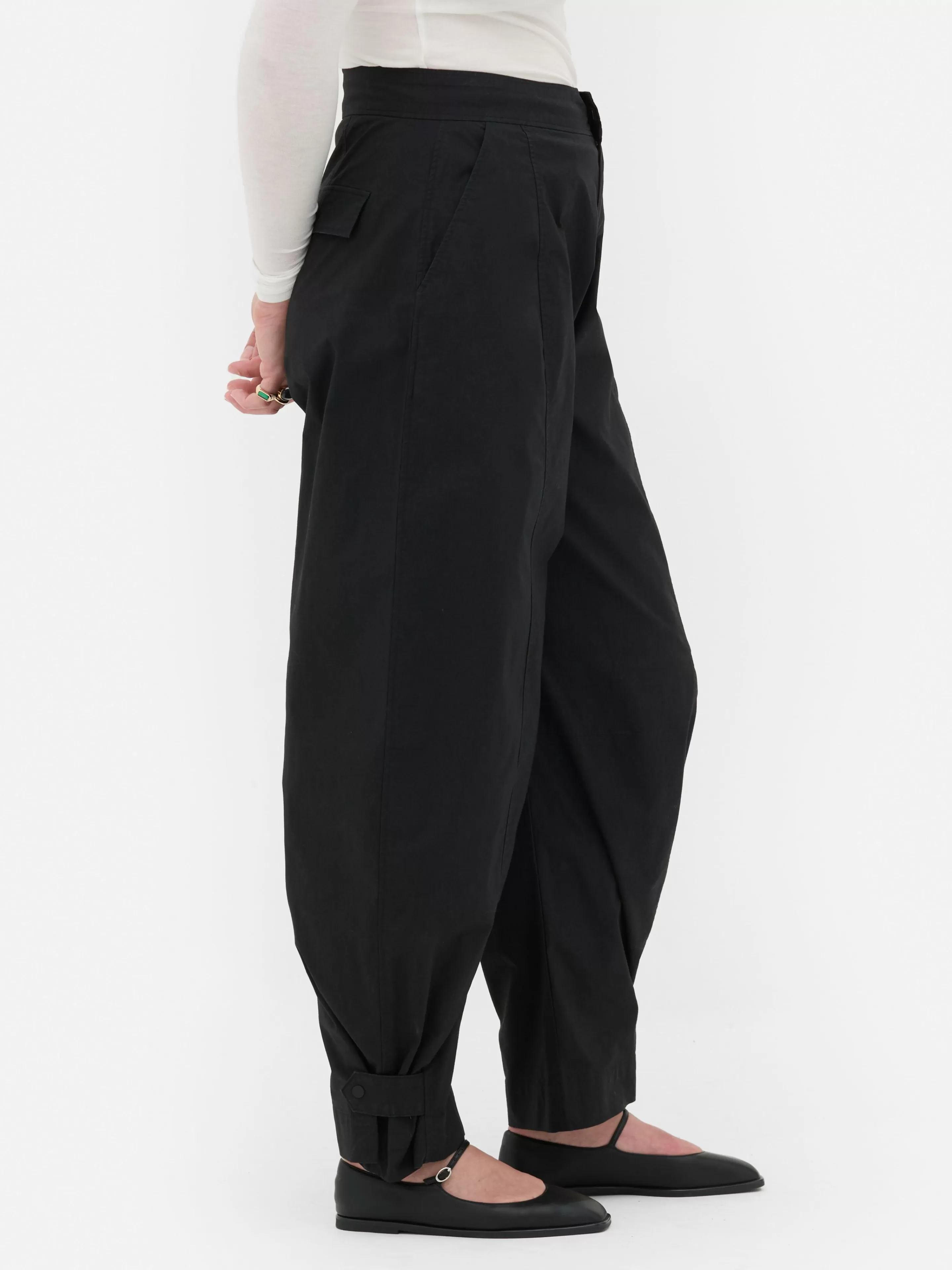 Calças E Leggings*Primark Calças Corte Barrel Utilitárias Rita Ora Preto