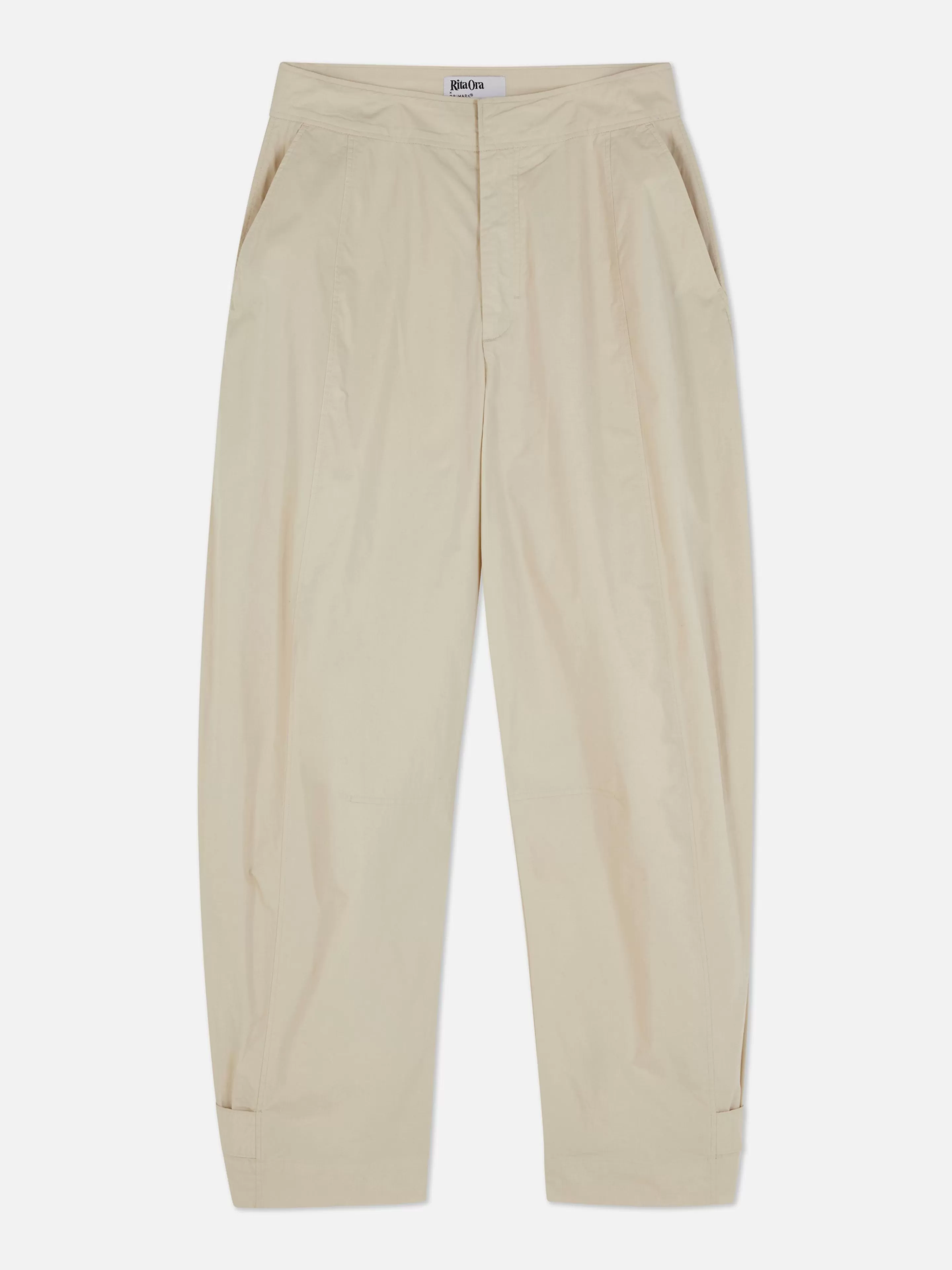 Calças E Leggings*Primark Calças Corte Barrel Utilitárias Rita Ora Pedra