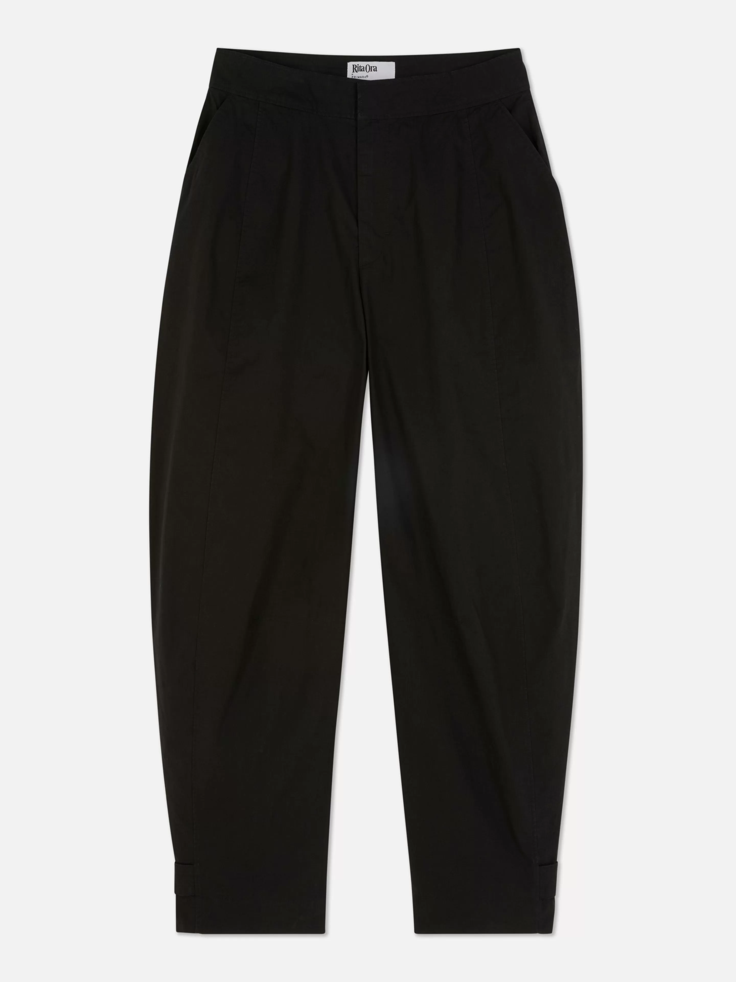 Calças E Leggings*Primark Calças Corte Barrel Utilitárias Rita Ora Preto