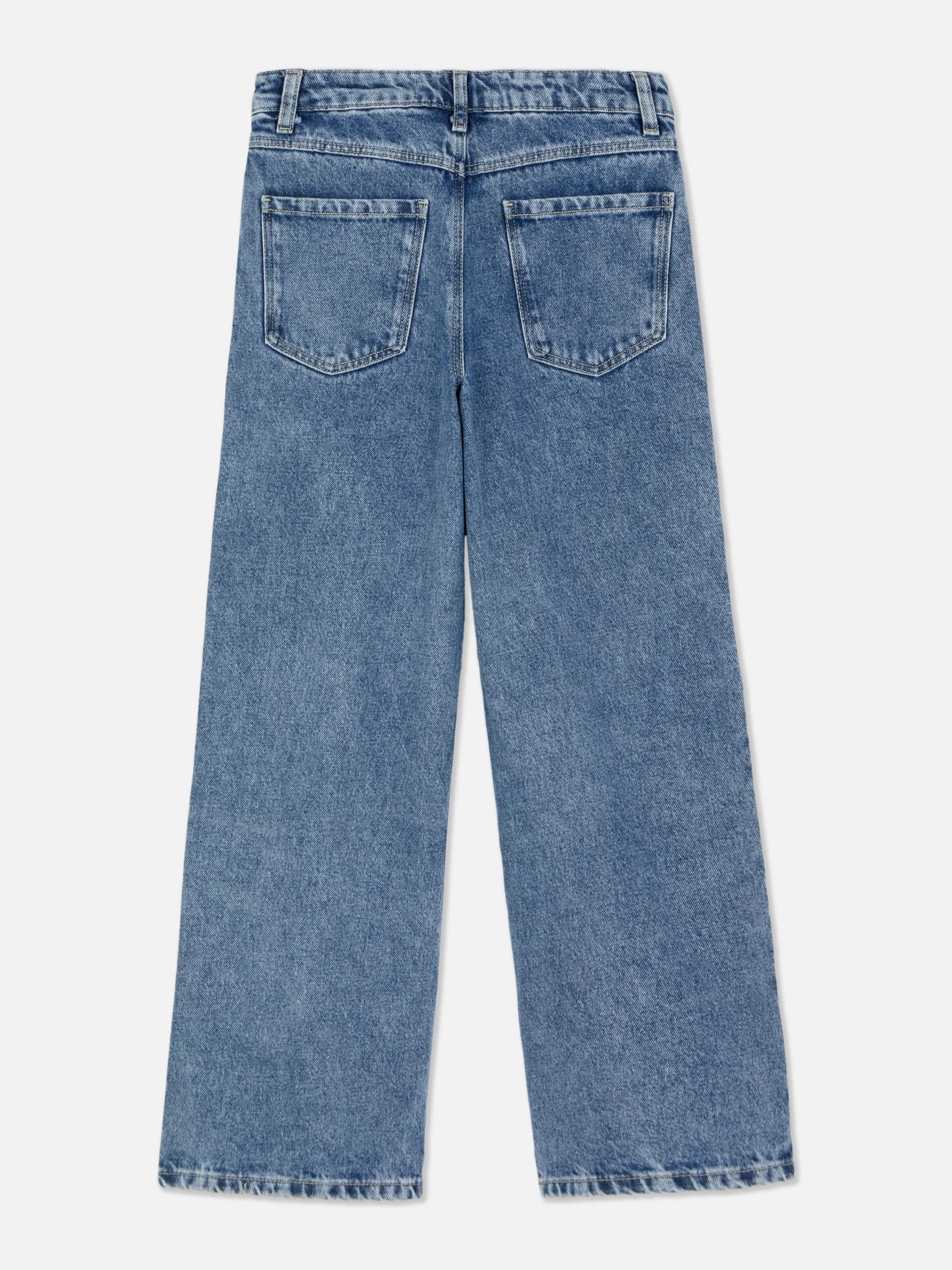 Calças De Ganga*Primark Calças Ganga Corte Perna Larga Estrela Brilhantes Azul