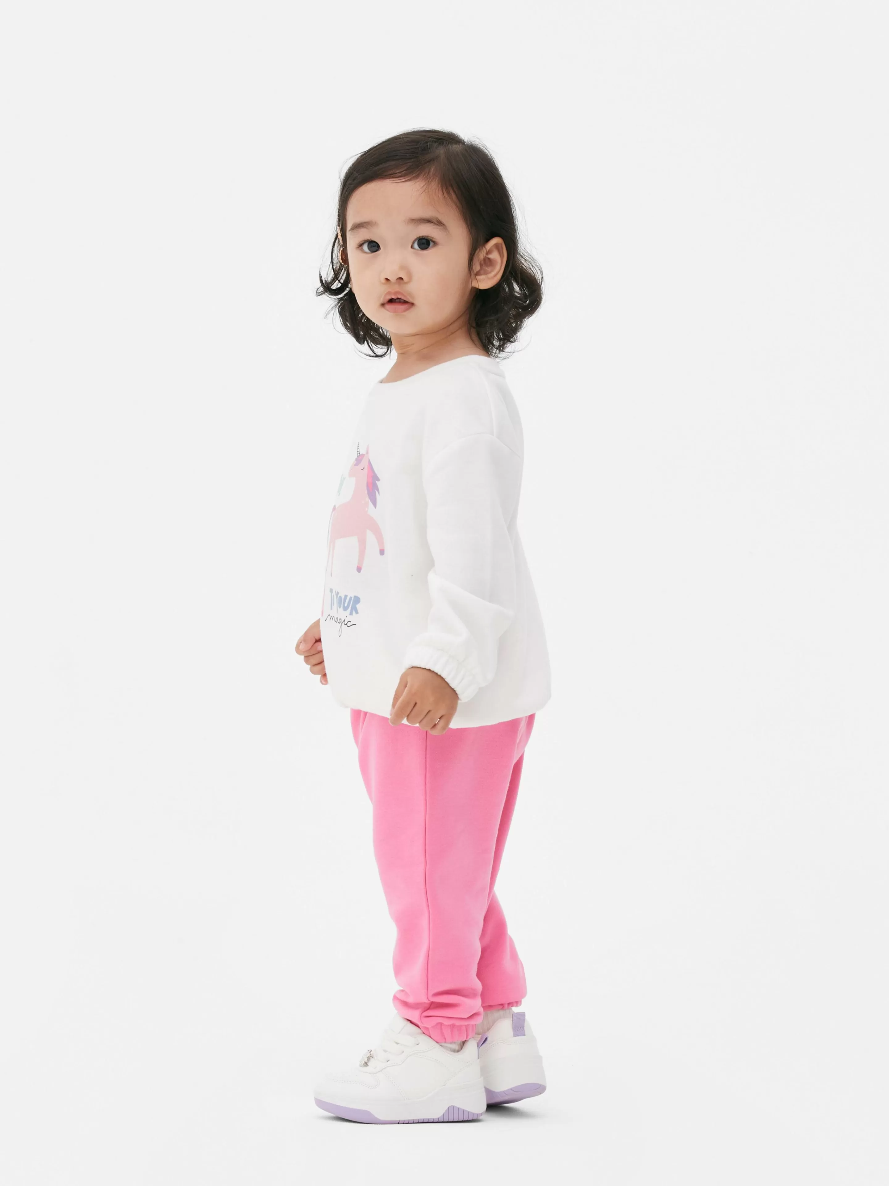 Calças E Leggings*Primark Calças Treino Conjunto Coordenado Punhos Cordão Rosa-choque
