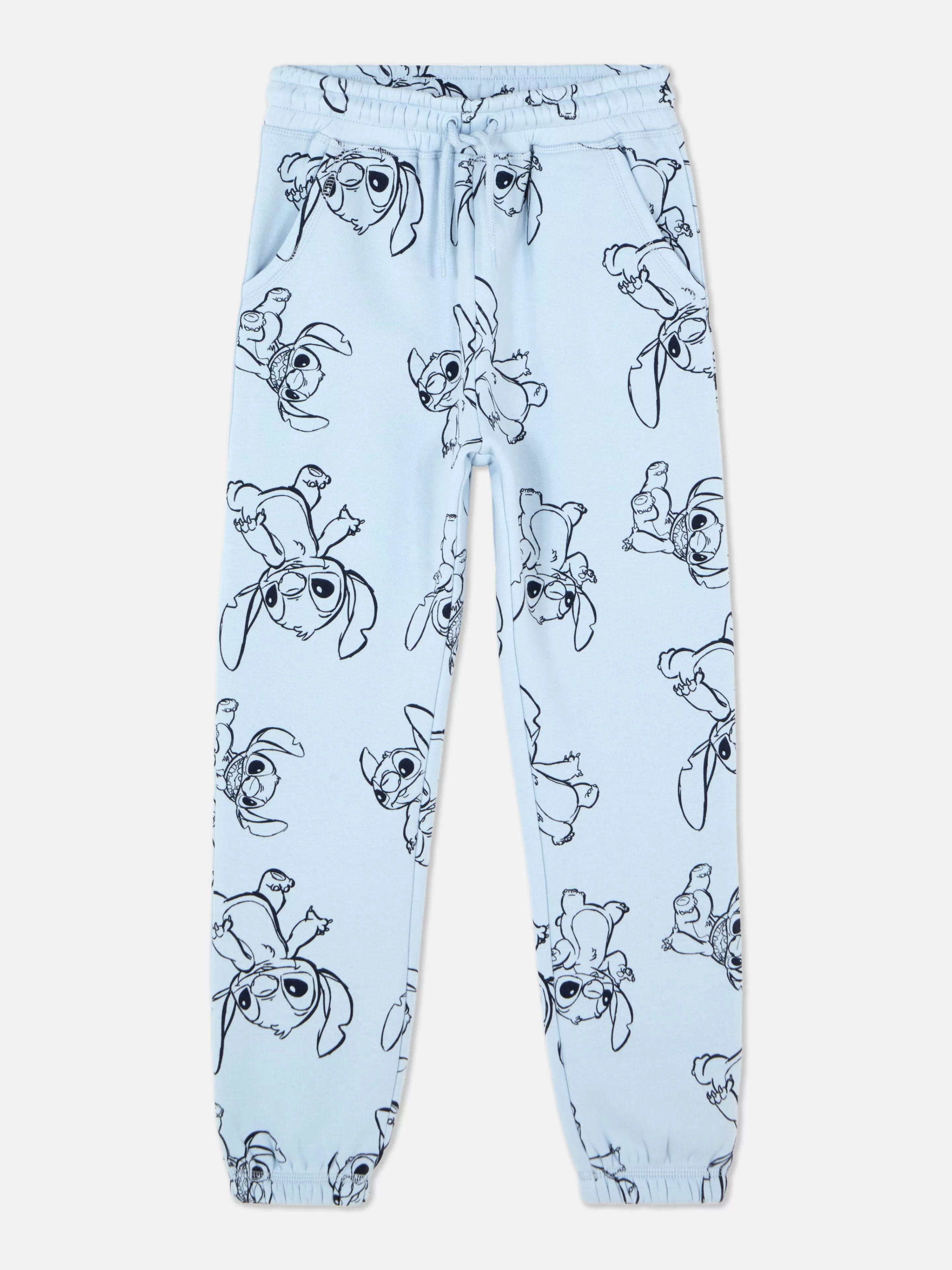 Calças De Treino*Primark Calças Treino Coord. Cordão Disney Lilo & Stitch Azul
