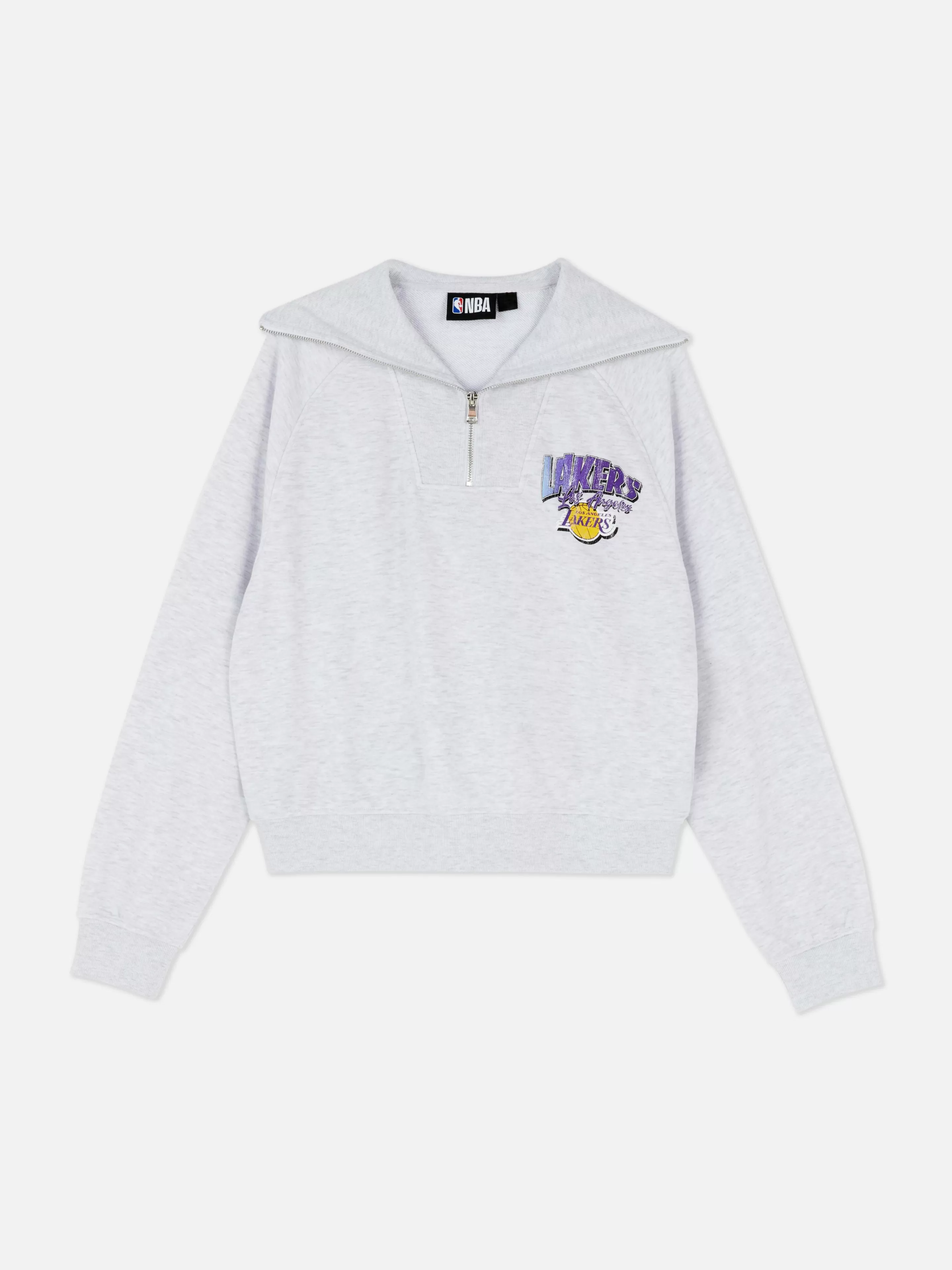 Camisolas Com E Sem Capuz*Primark Camisola 1/2 Fecho C. Coord. NBA Los Angeles Lakers Cinzento