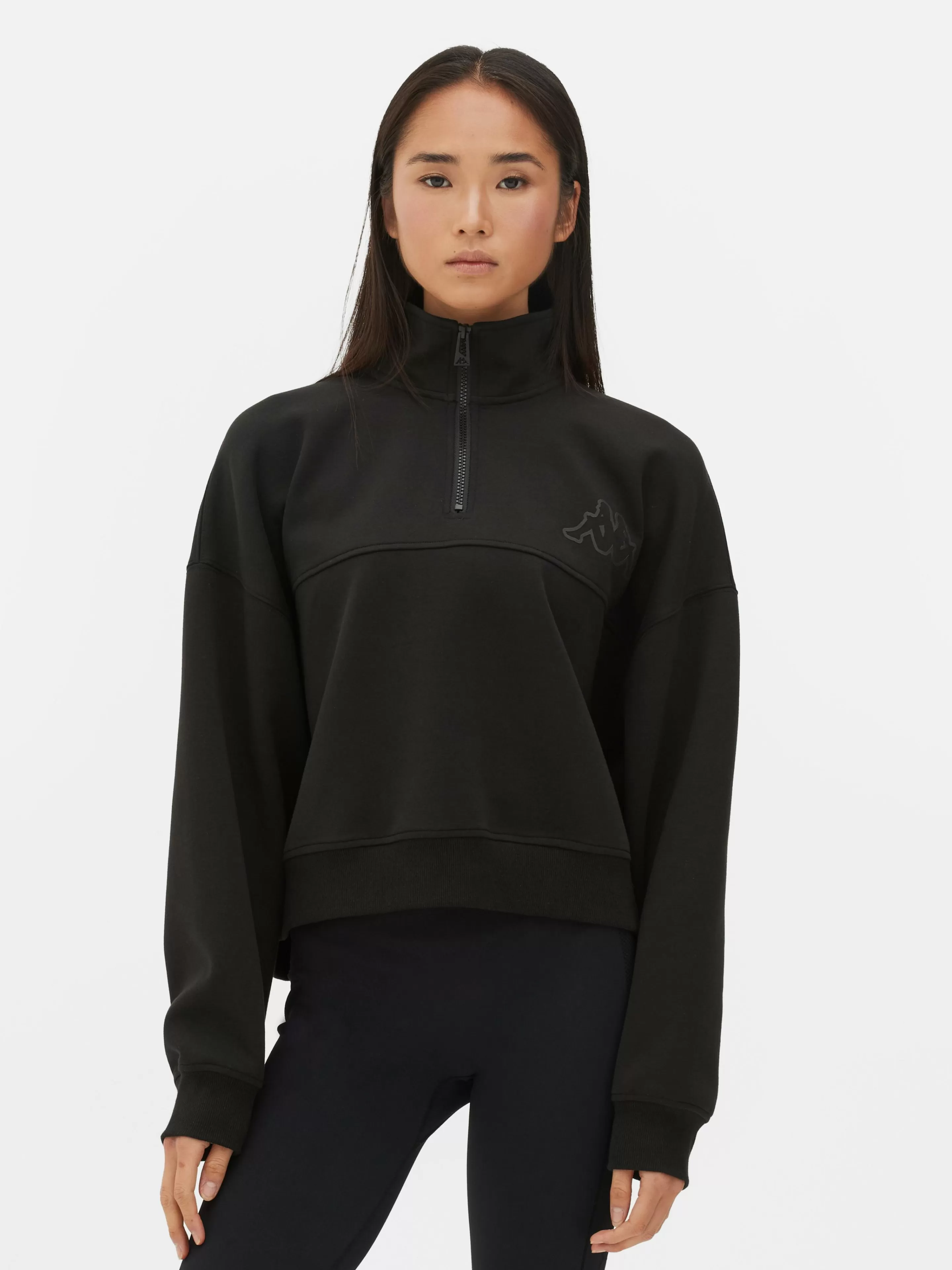 Roupas De Ginásio E De Desporto*Primark Camisola Meio Fecho Correr Kappa X Preto
