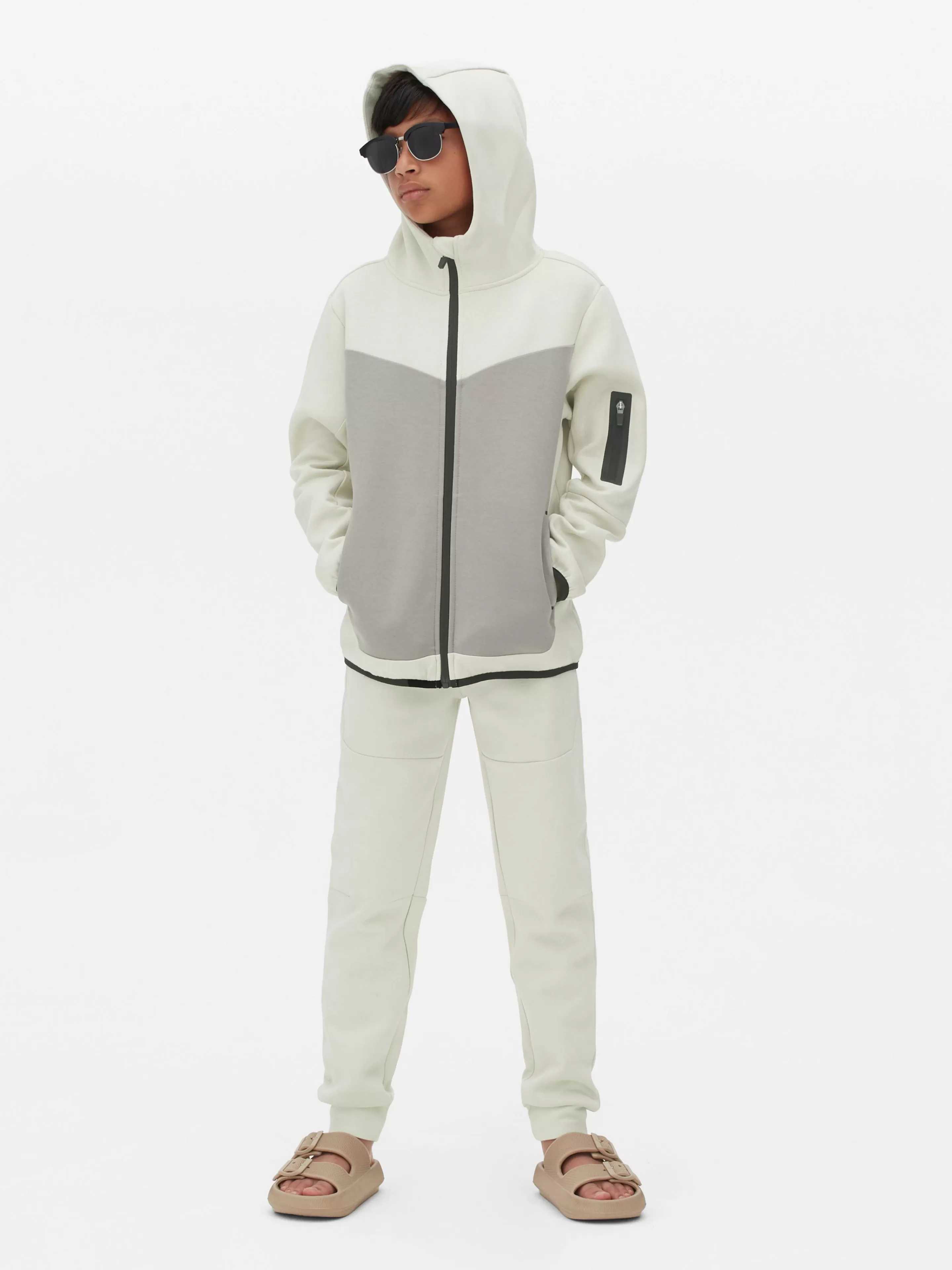 Camisolas Com E Sem Capuz*Primark Casaco Capuz Fecho Correr Conjunto Coordenado Pedra