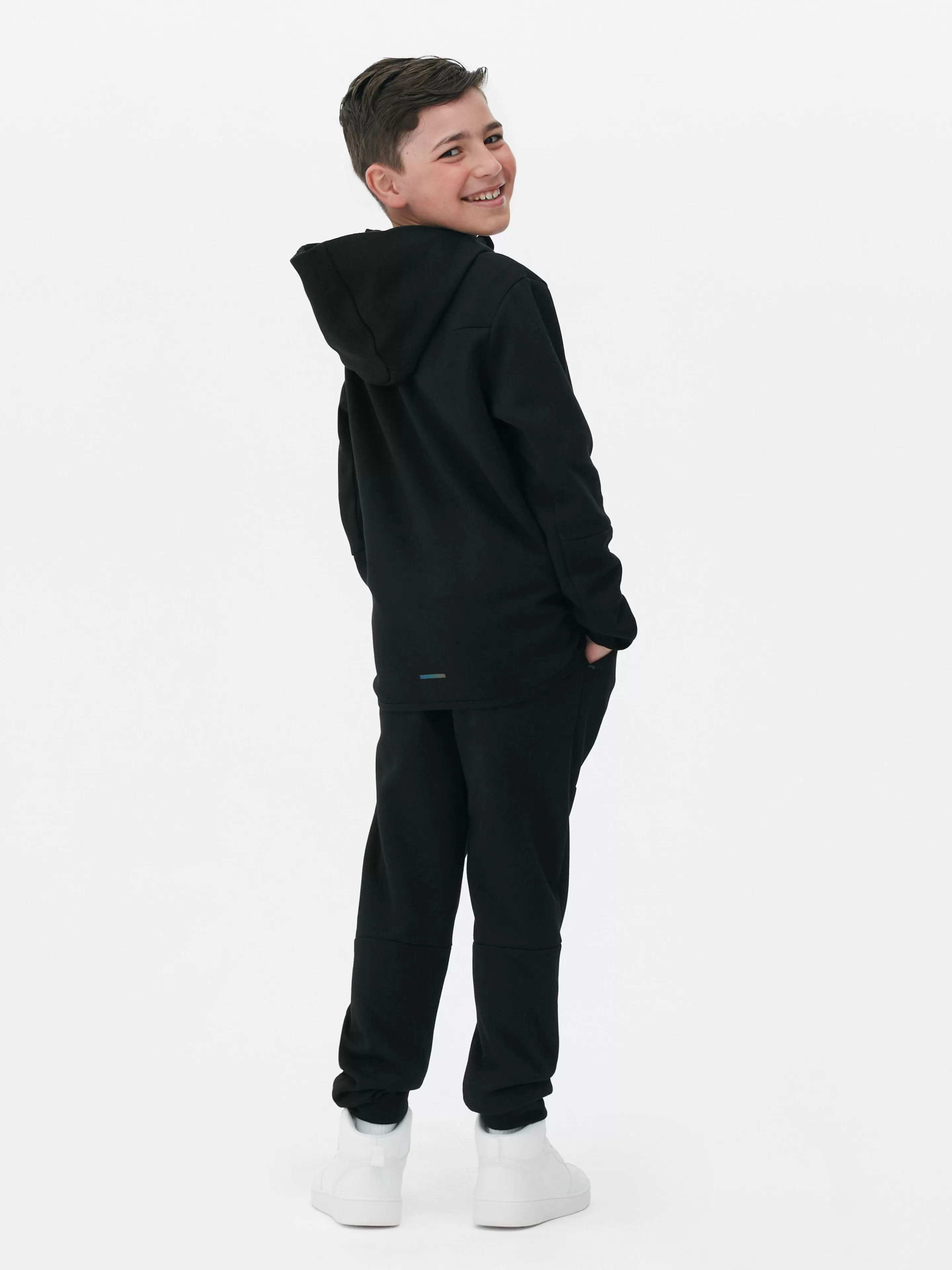 Camisolas Com E Sem Capuz*Primark Casaco Capuz Fecho Correr Conjunto Coordenado Preto