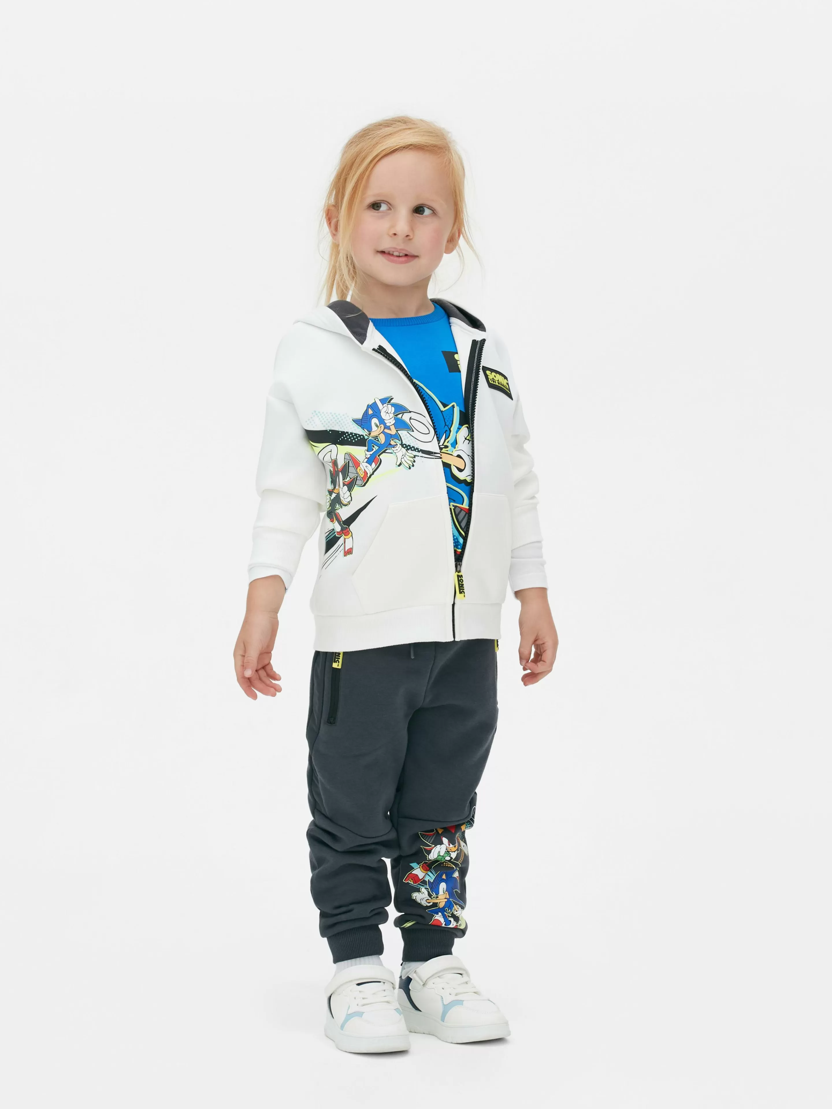 Camisolas Com E Sem Capuz*Primark Casaco Capuz Fecho Correr Sonic The Hedgehog Cru