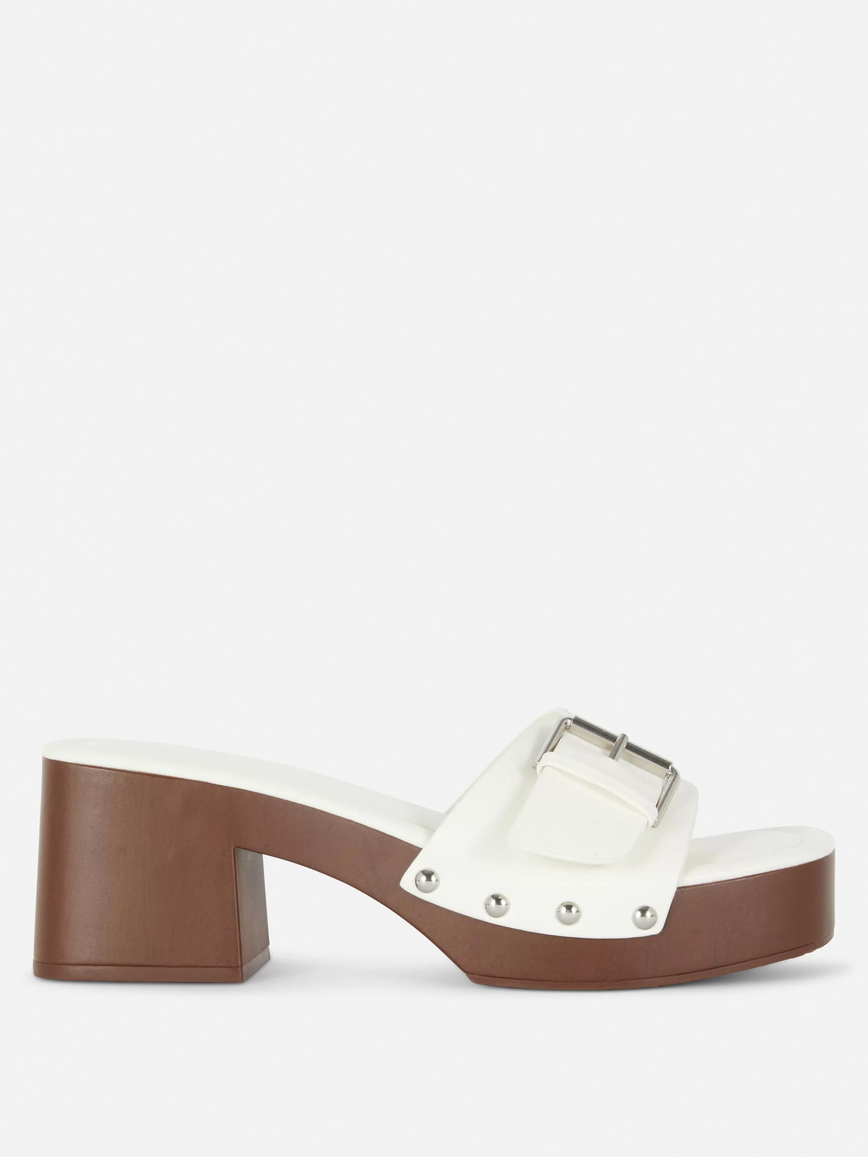 Sapatos De Salto Alto*Primark Chinelos Tipo Socas Tacão Rita Ora Branco