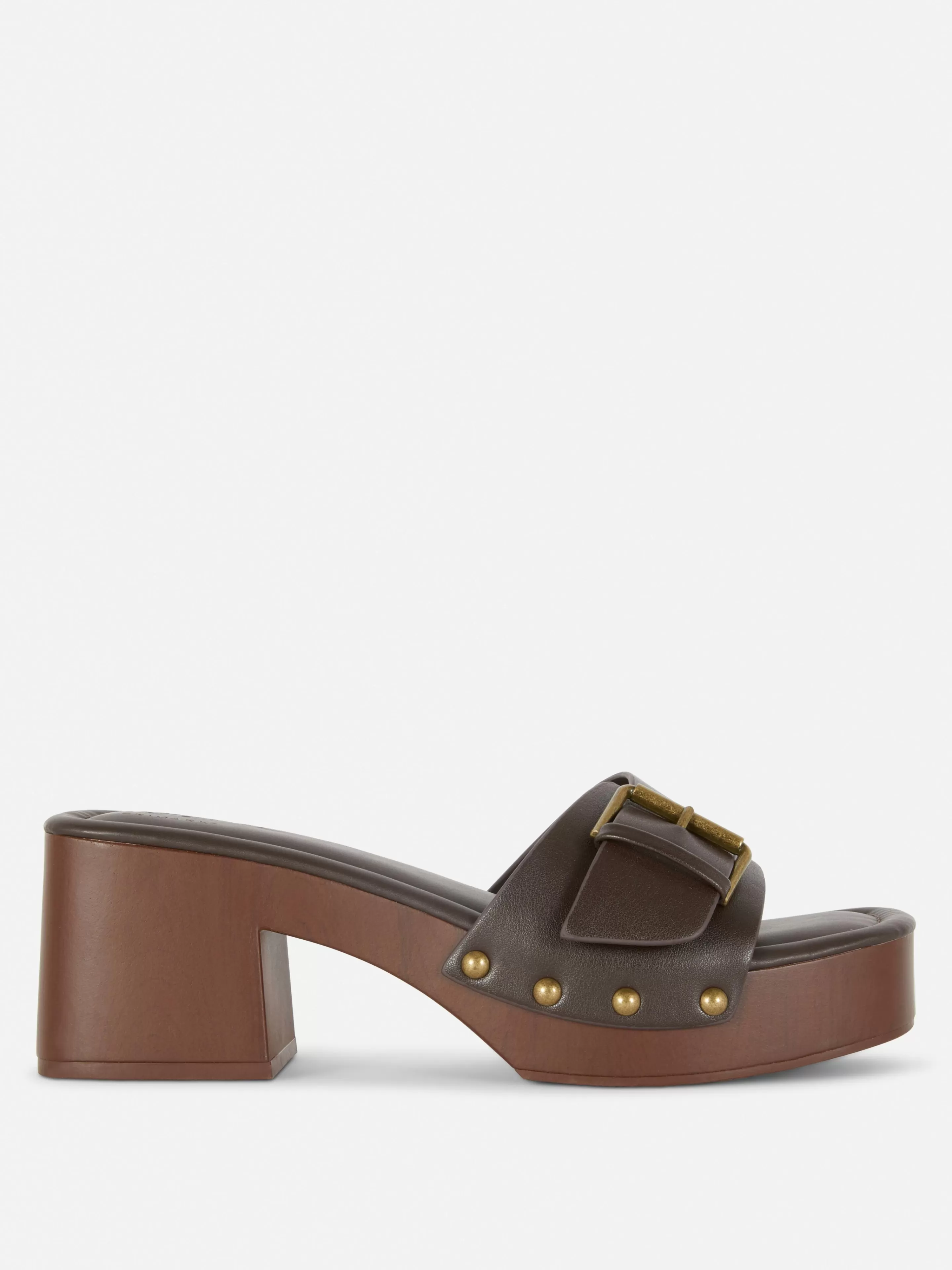 Sapatos De Salto Alto*Primark Chinelos Tipo Socas Tacão Rita Ora Chocolate