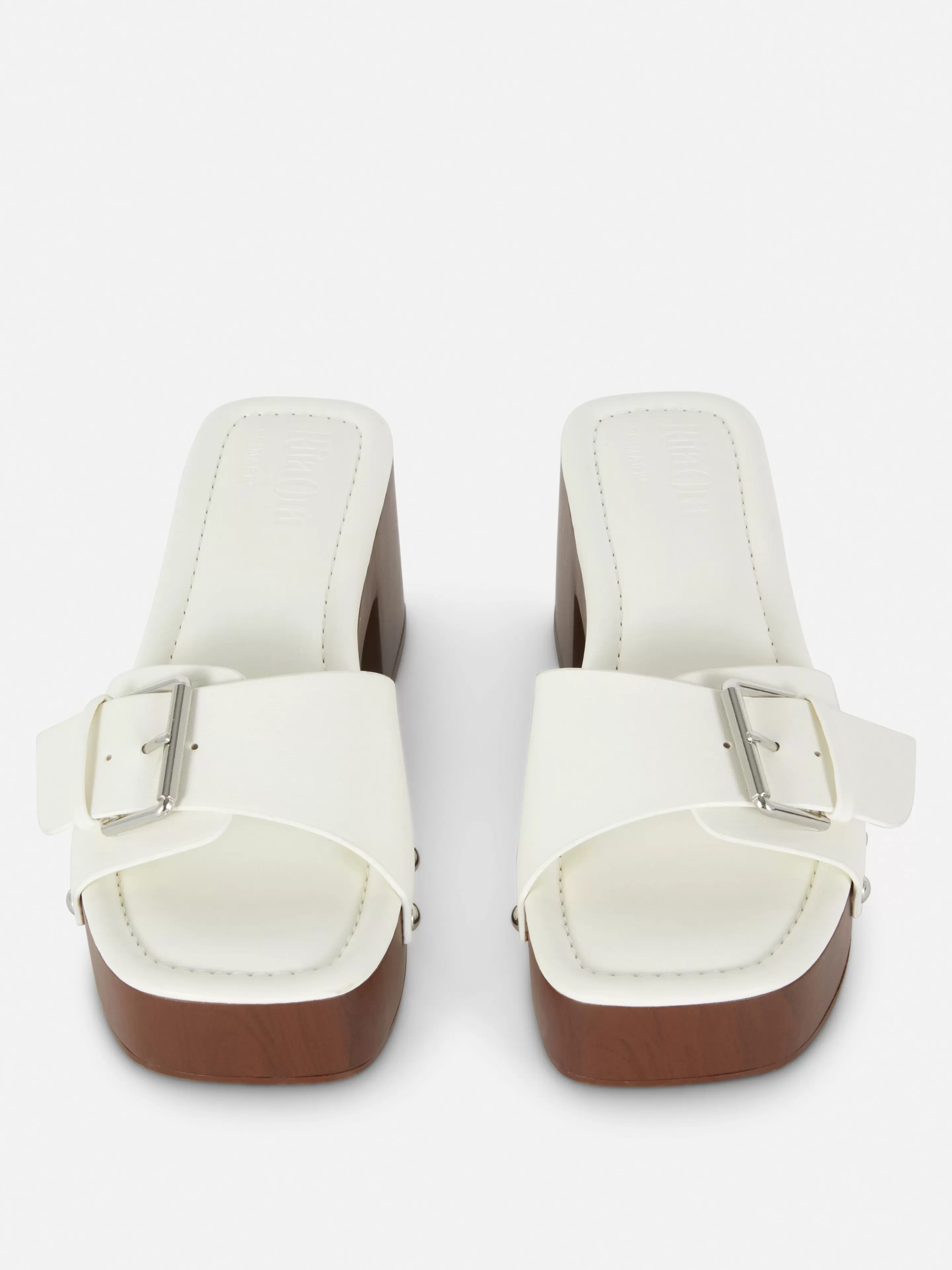 Sapatos De Salto Alto*Primark Chinelos Tipo Socas Tacão Rita Ora Branco