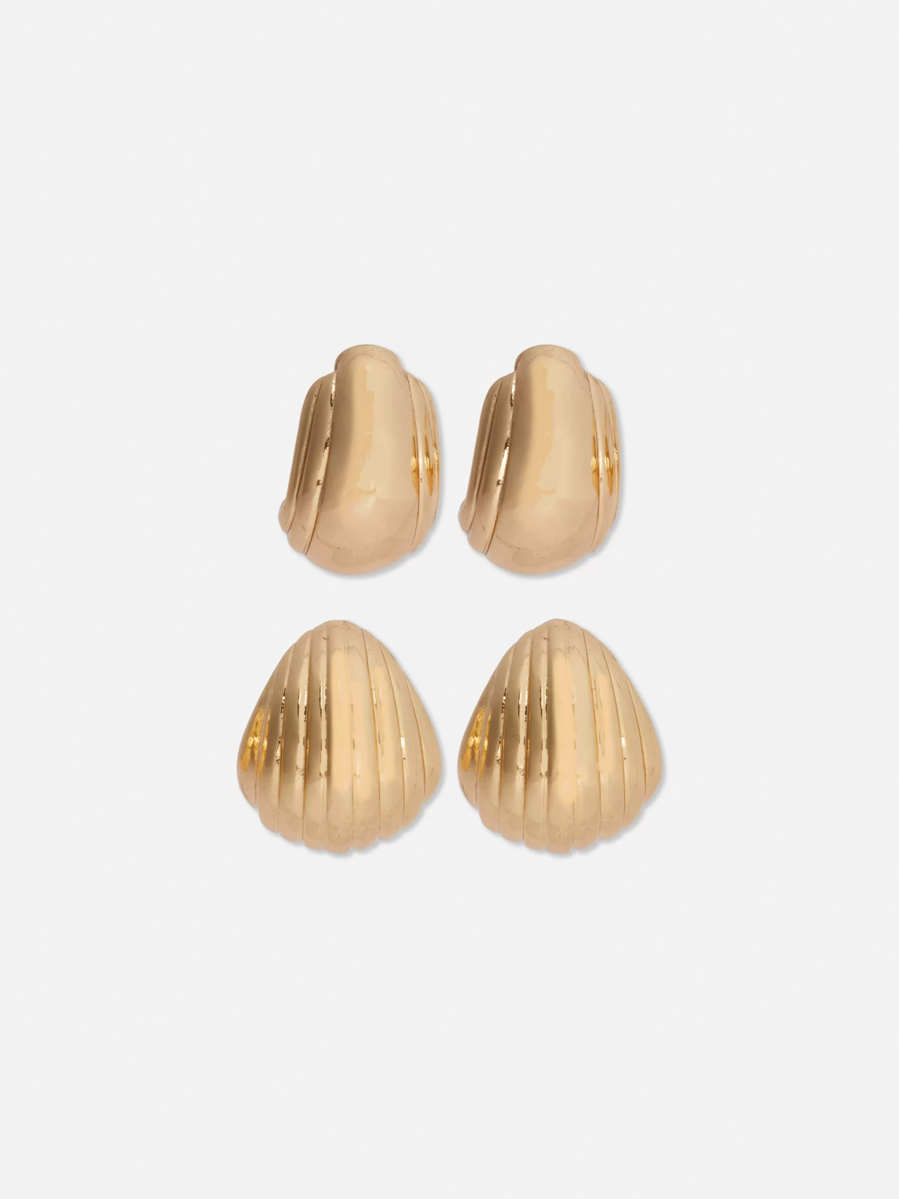Bijutaria*Primark Pack 2 Pares Argolas Forma Concha Rita Ora Amarelo