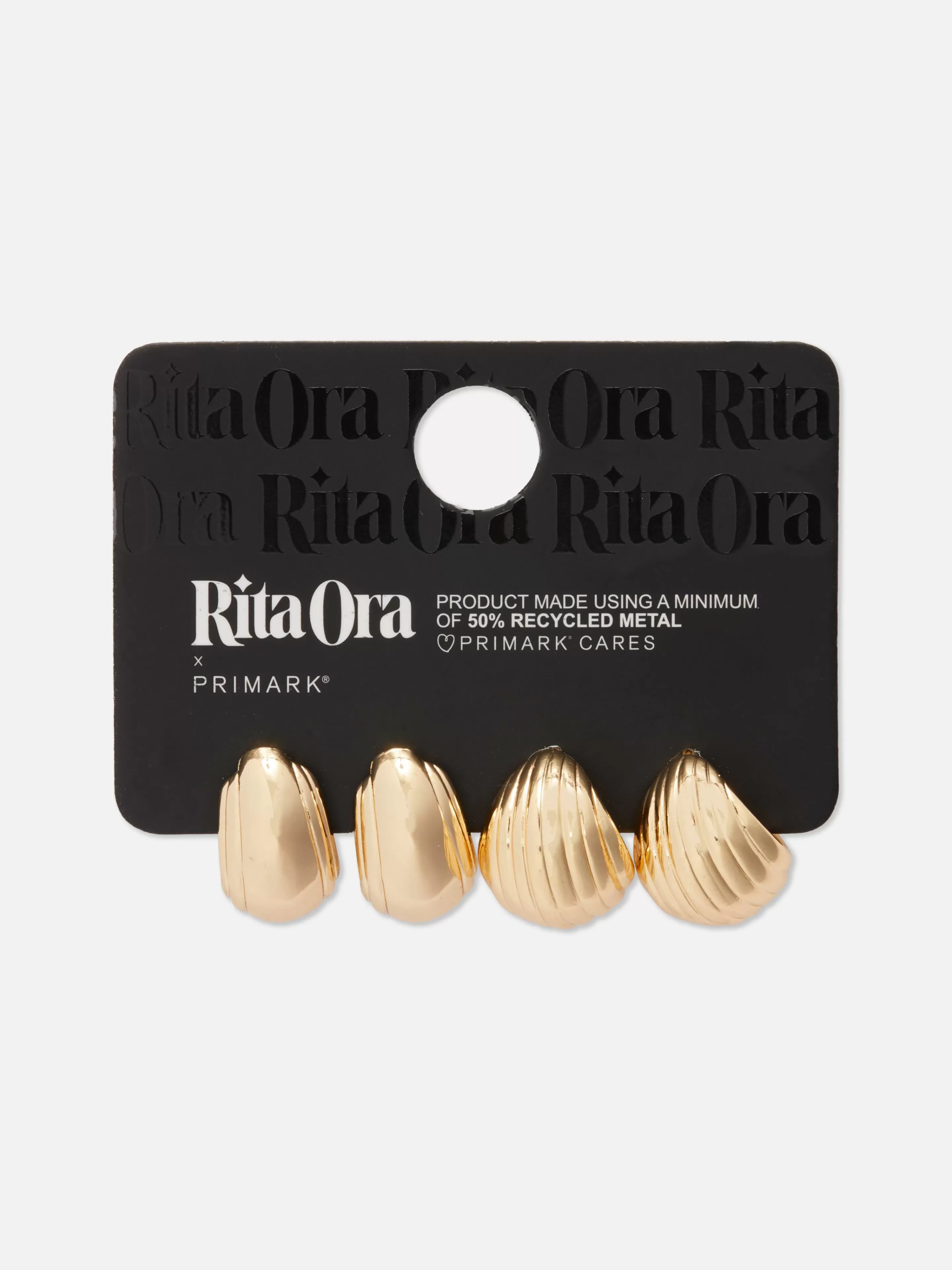 Bijutaria*Primark Pack 2 Pares Argolas Forma Concha Rita Ora Amarelo
