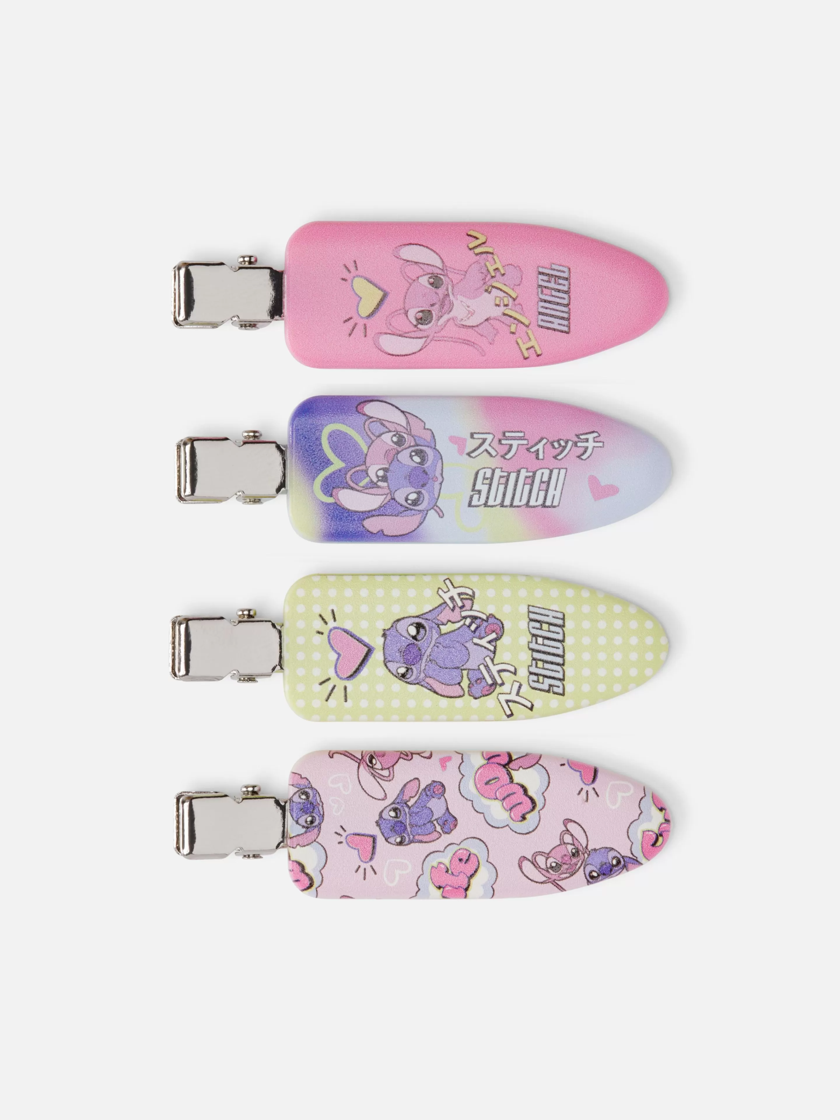 Acessórios De Cabelo*Primark Pack 4 Ganchos Cabelo Sem Marcas Disney Stitch Multicolor