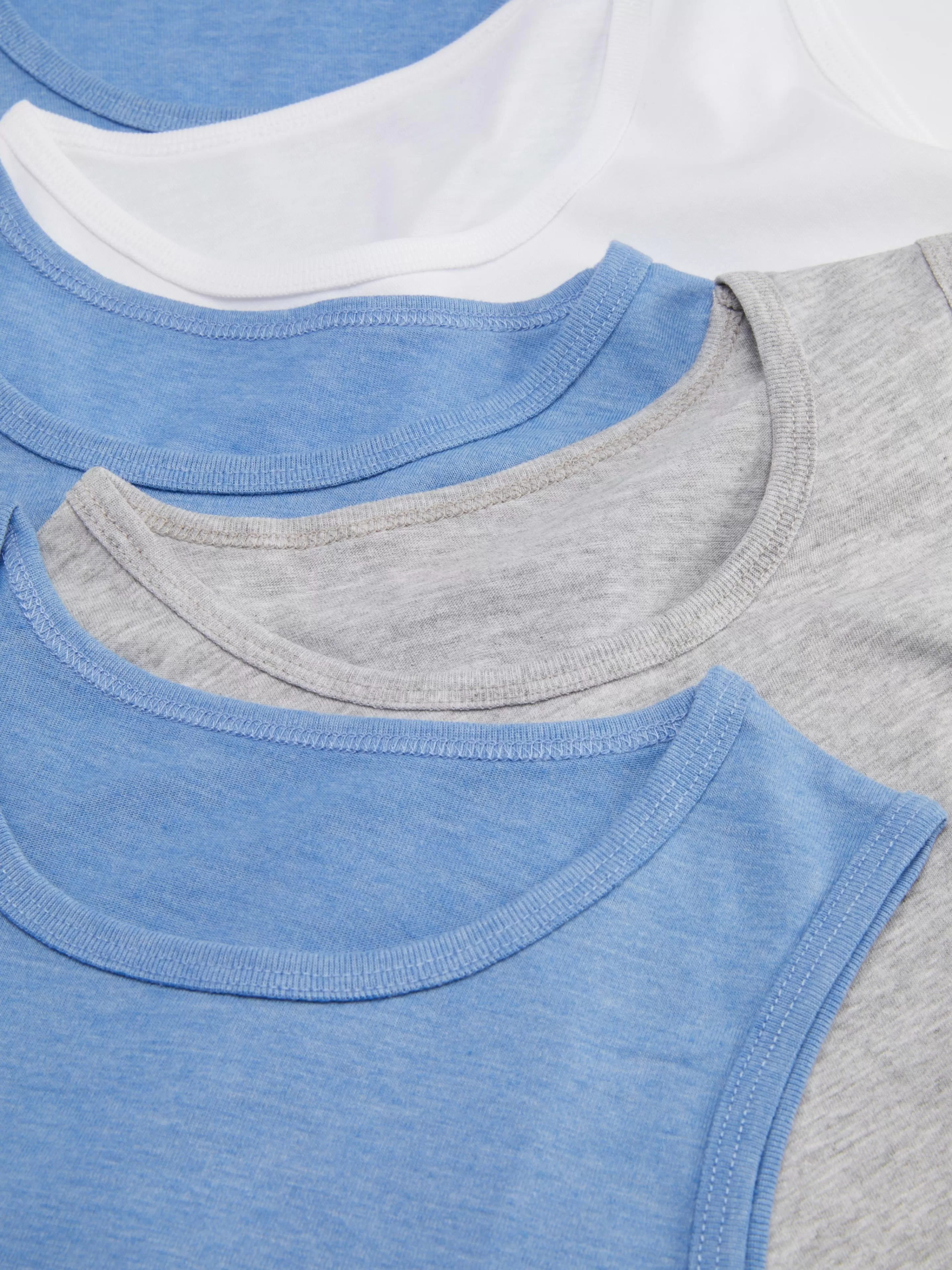 Roupa Interior*Primark Pack 5 Tops S/ Mangas Básicos Sortidos Cinzento