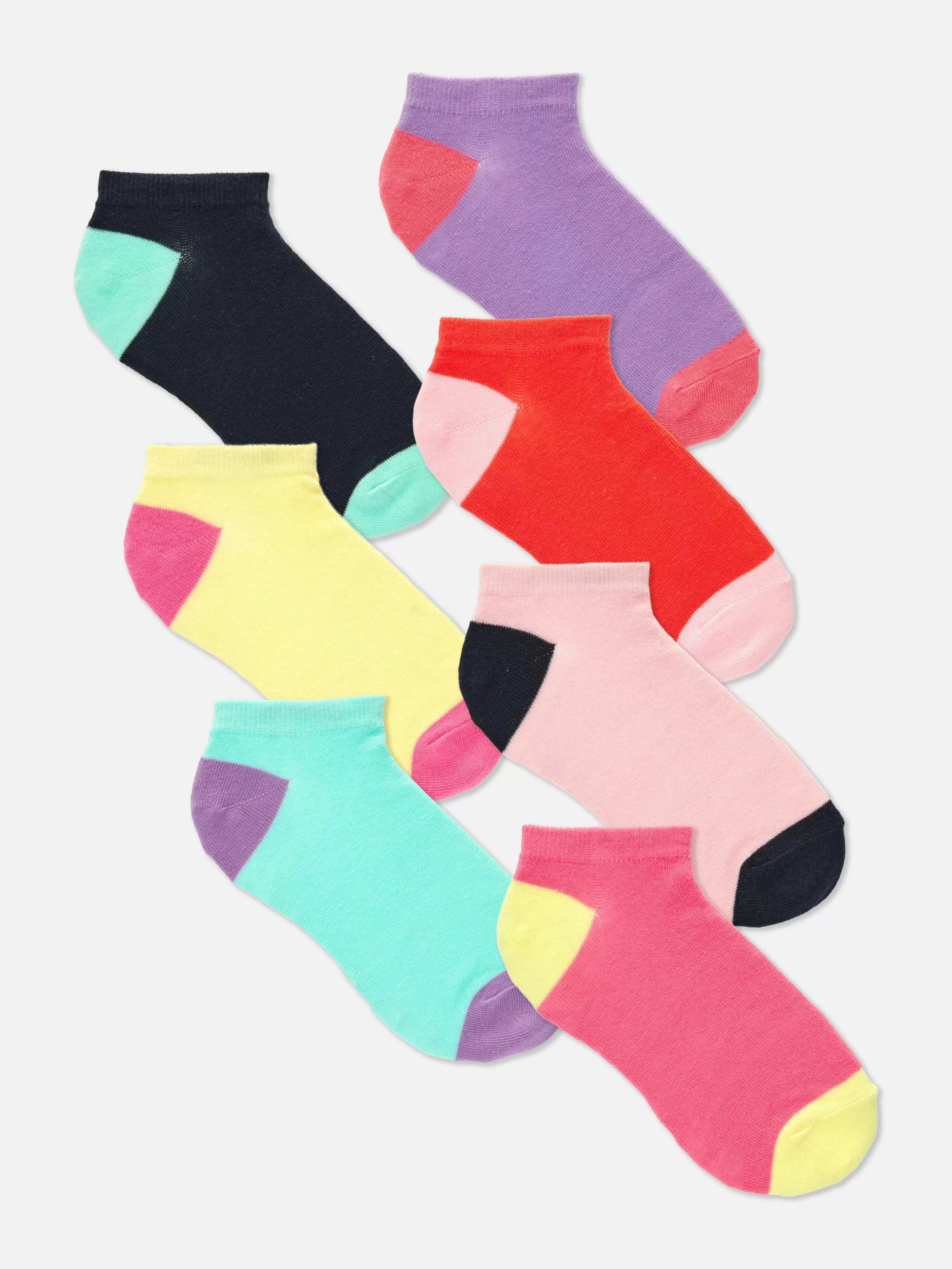 Meias E Collants*Primark Pack 7 Pares Meias Desporto Bloco Cor Multicolor