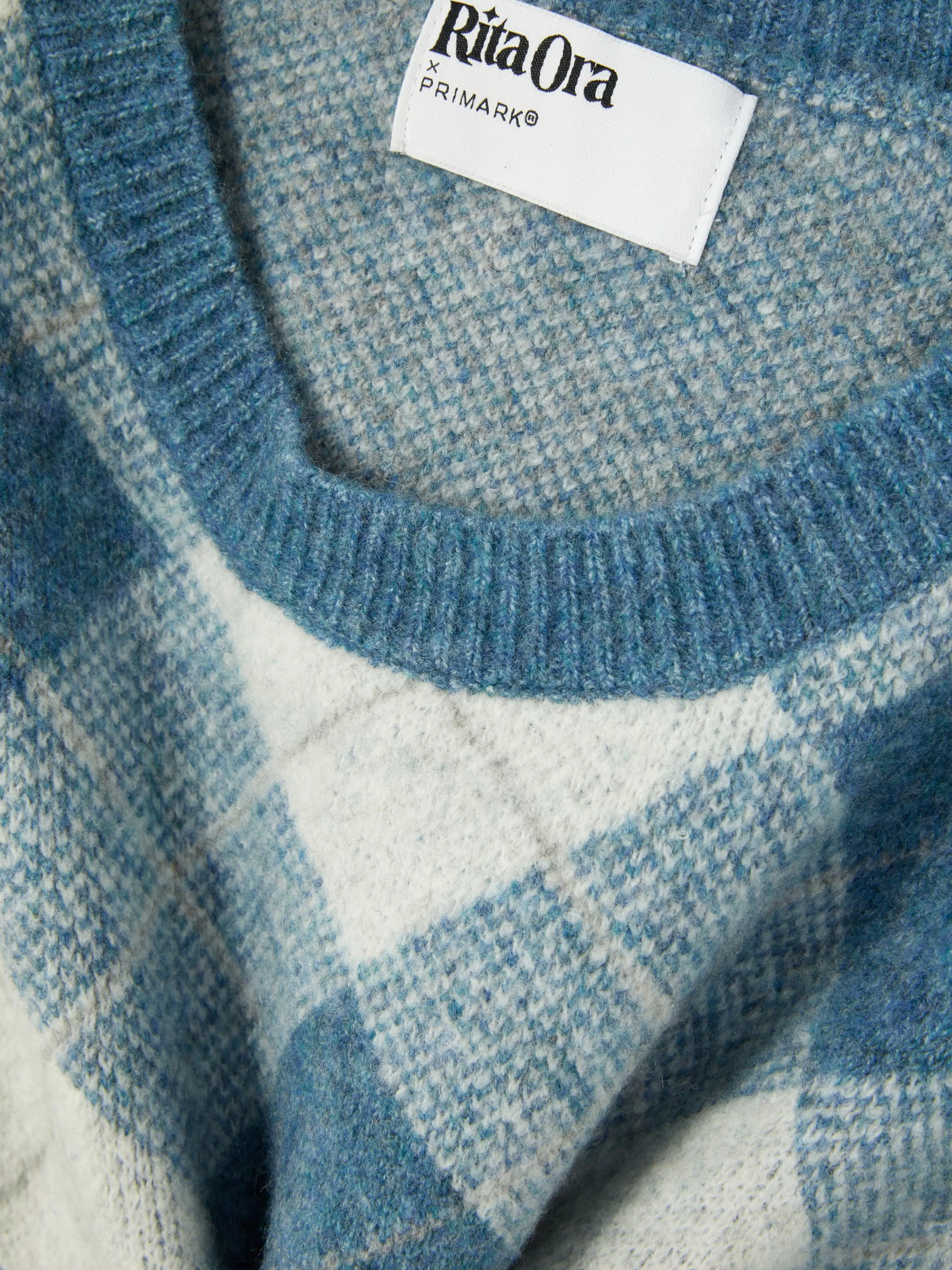 Agasalhos Inverno | Camisolas E Casacos De Malha*Primark Top S/ Mangas Conj. Coord Malha Argyle Rita Ora Azul