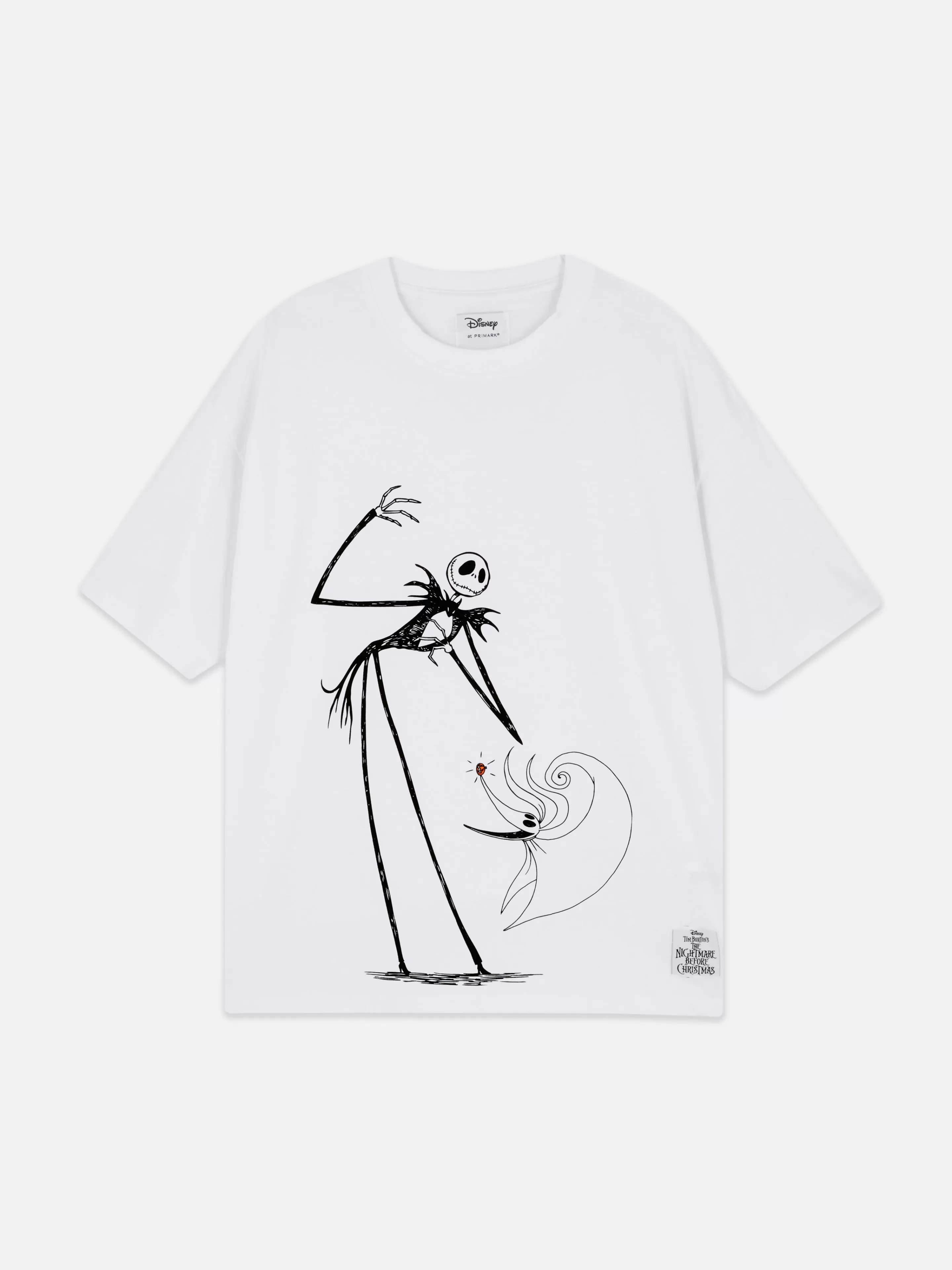 Tops E T-Shirts*Primark T-shirt Corte Grande Disney Tim Burton O Estranho Mundo De Jack Branco