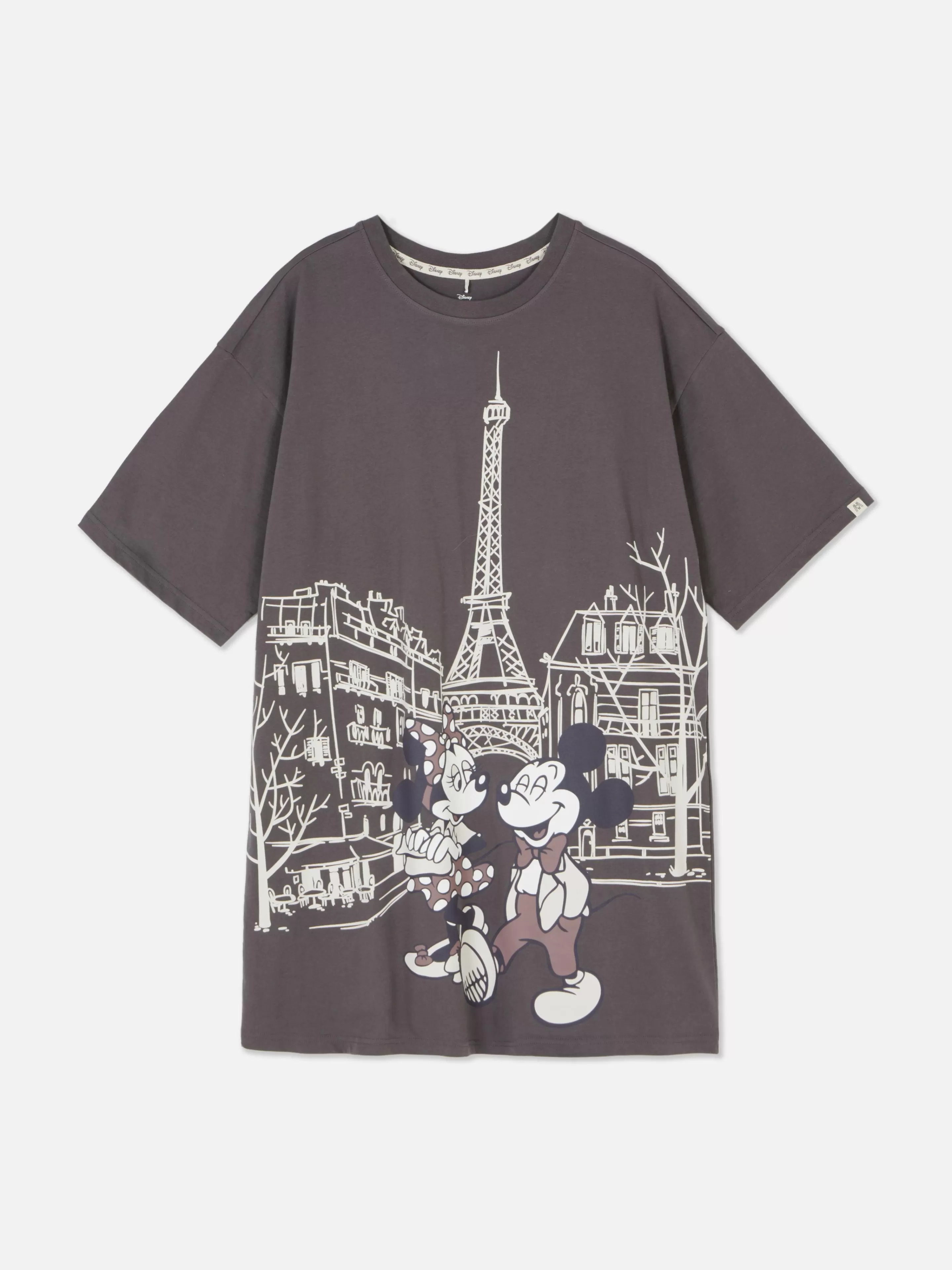 Camisas De Noite E Camisas De Dormir*Primark T-shirt Dormir Disney Mickey Mouse E Minnie Mouse Paris Carvão