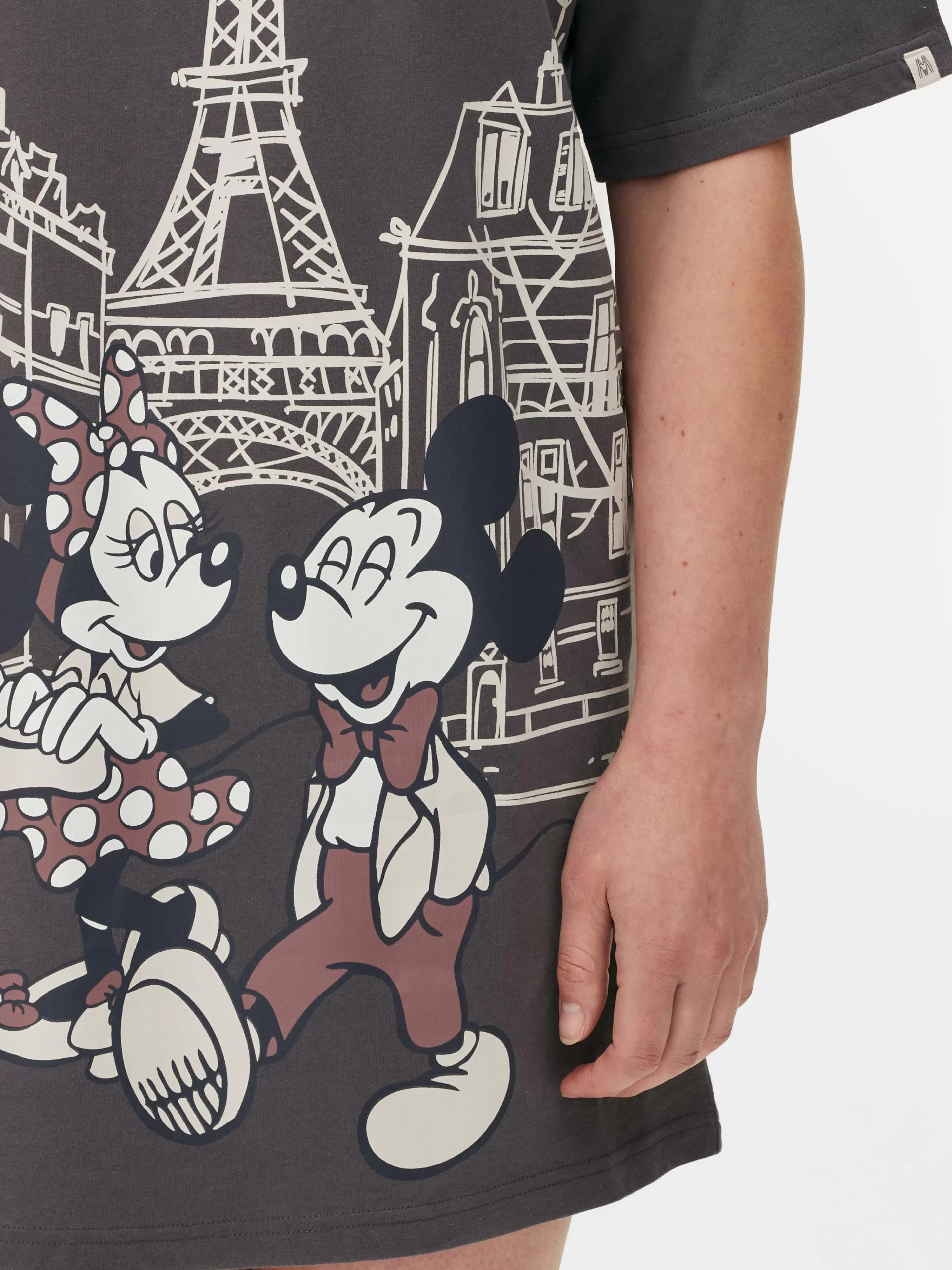 Camisas De Noite E Camisas De Dormir*Primark T-shirt Dormir Disney Mickey Mouse E Minnie Mouse Paris Carvão