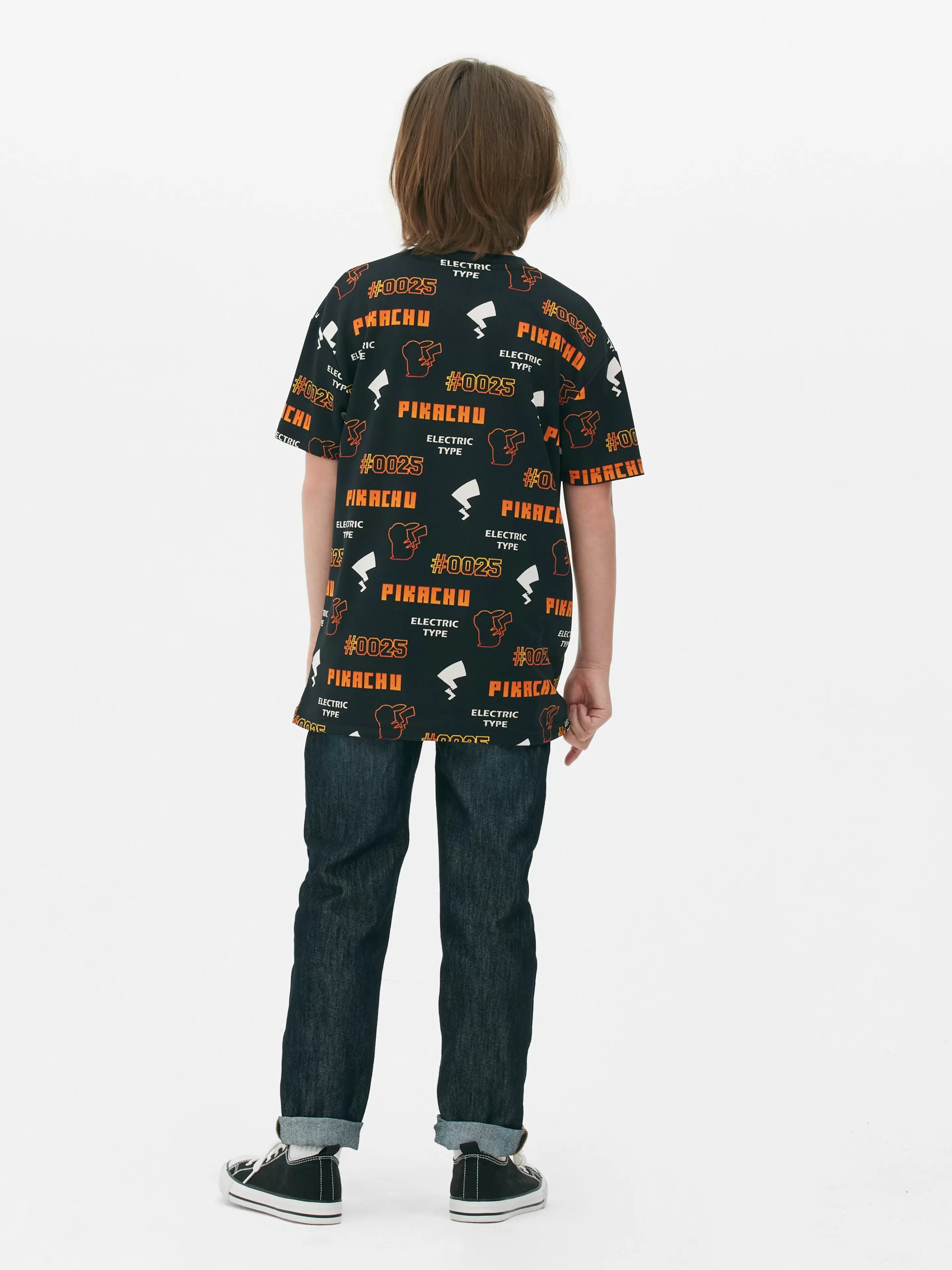 Tops E T-Shirts*Primark T-shirt Pokémon Pikachu Electric Type Preto